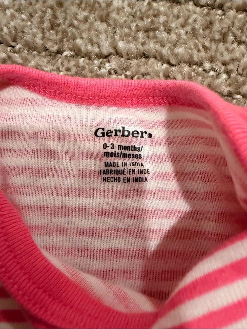 Gerber Pink Striped & Pink Avocado Print Short Sleeve One-Piece Bodysuits